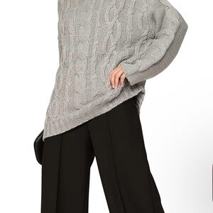 MARINA MOSCONE COLLECTIVE Gray Cable Knit Sweater SIZE XS preloved